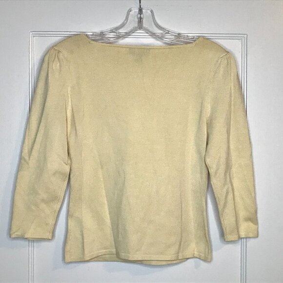 Classiques Entier | Yellow Square-Neck Silk Sweater - Picture 2 of 7